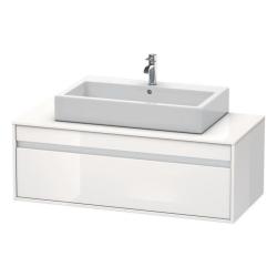 Тумба под раковину для консоли/столешницы Duravit Ketho 120х55х42,6 см, подвесная, ДСП, цвет: белый глянец, 1 выдвижной ящик, прямоугольная