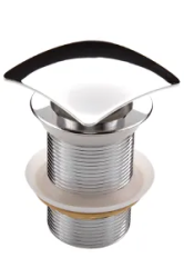 Донный клапан Deante, click-clack/клик-клак, квадратный, латунь, цвет хром, без перелива, для раковины/умывальника