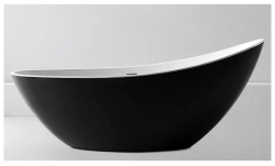 Ванна ABBER 184x79х77 акриловая,черный матовый/белый, отдельностоящая, овальная,современный дизайн AB9233MB