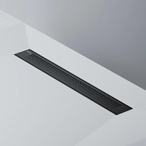 Душевой трап (лоток) AM.PM PrimeFlow 600 мм комбинированный затвор, с черной матовой решеткой, перфорированная, выходная труба 50 мм, линейный