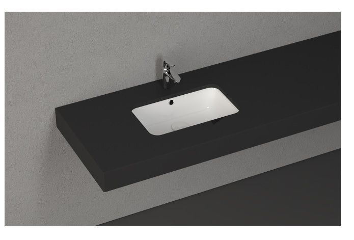 Раковина ISVEA Soluzione 10SZ77053SV 52,7х17,4х34 встраиваемая снизу, прямоугольная, керамическая/фарфоровая, цвет белый, без отверстия под смеситель, слив-перелив