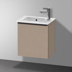 Тумба под раковину Duravit D-Neo, 41х27,4х44 см, подвесная, с распашной дверцей, ДСП, цвет: лен, шкафчик навесной, прямоугольная, правая, в ванную комнату