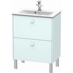 Тумба под раковину Duravit Brioso, 62х38,9х68,3 см, напольная, цвет: светло-голубой, 2 выдвижных ящика, ДСП, прямоугольная, левая/правая, в ванную комнату