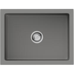 Мойка кухонная Omoikiri Mikura 61-PE, 46х61 см, врезная/с фронтальной стенкой, из натуральной керамики (Natceramic), прямоугольная, цвет галька, без отверстия под смеситель, без крыла, слив-перелив, врезная в столещницу, для кухни