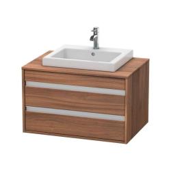 Тумба под раковину для консоли/столешницы Duravit Ketho 80х55х49,6 см, подвесная, ДСП, цвет: орех матовый, 2 выдвижных ящика, для встраиваемой сверху раковины, прямоугольная