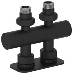 Вентиль 2х1/2" Сунержа прямой скрытый-скрытый EU50, цвет муар темный титан