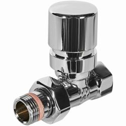 Клапан термостатический Stout Design 1/2" вн-нр. цвет хром, прямой, с полусгоном, сгоном, американкой, для радиатора отопления