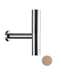 Сифон Axor Flowstar дизайнерский, для раковины, бутылочный, G 1 ¼, гидрозатвор/мокрый затвор, горизонтальный/боковой выпуск (в стену), латунь, цвет шлифованное красное золото, для раковины/умывальника