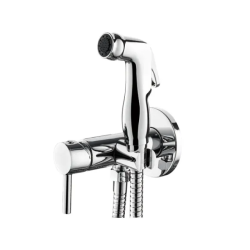 Смеситель с гигиеническим душем Accoona, встраиваемый, однорычажный, керамический, без излива, с гибким шлангом/лейкой, латунь, цвет хром Смеситель с гигиеническим душем Accoona, встраиваемый, однорычажный, керамический, без излива, с гибким шлангом/лейкой, латунь, цвет хром