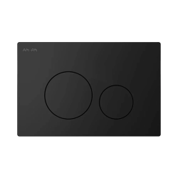 Кнопка смыва AM.PM Pro L, прямоугольная, цвет черный матовый, пластик, клавиша управления для сливного бачка, инсталляции унитаза, двойная, пневматическая, панель, универсальная, размер 210х138х10 мм