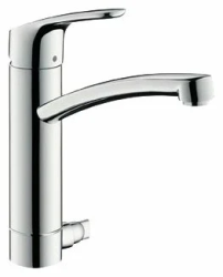 Смеситель для кухни/мойки Hansgrohe Focus M41, 200 1jet, однорычажный, керамический, с поворотным изливом, длина 22 см, латунь, цвет хром, кухонный, хромированный, с запорным вентилем