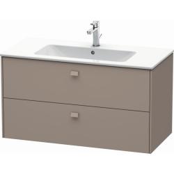 Тумба под раковину Duravit Brioso, 102х47,9х55,5 см, подвесная, 2 выдвижных ящика, ДСП, цвет: базальт, шкафчик навесной, механизм доводчика, прямоугольная, правая/левая, в ванную комнату