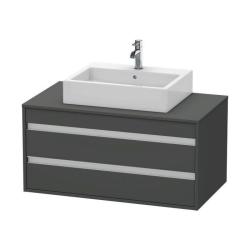 Тумба под раковину для консоли/столешницы Duravit Ketho 100х49,6х55 см, подвесная, ДСП, цвет: графит, 2 выдвижных ящика, прямоугольная