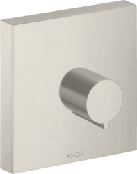 Вентиль Axor ShowerCollection 120/120 запорный, скрытого монтажа, квадратный, латунь, цвет: под сталь, керамический, встраеваемый/встроенный