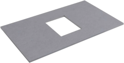 Столешница под раковину Allen Brau Priority 70, цвет пепел структ, 658х408х10 мм, керамогранит, прямоугольная, для накладной раковины/умывальника, с отверстием 