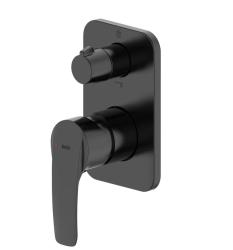 Смеситель для ванны/душа IDDIS Ray настенный, однорычажный, встраиваемый, без излива, латунь, цвет черный матовый, с двумя выходами