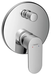 Смеситель для ванны Hansgrohe Rebris S скрытого монтажа, настенный/встраиваемый, однорычажный, латунный, без излива, керамический, круглый, цвет хром, без душевого шланга/лейки