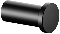 Крючок одинарный Keuco Plan, настенный, латунь, форма округлая, для полотенец/халатов в ванную/туалет/душевую кабину, цвет черный матовый