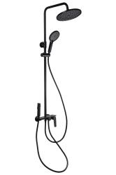 Душевая система Maxonor PURE LIFE TALIS, настенная, цвет черный матовый, комплект: однорычажный смеситель/гигиенический душ/тропический душ (с верхней лейкой)/штанга/лейка/шланг, латунь, наружного монтажа