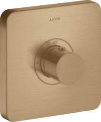 Смеситель для душа Axor ShowerSelect HighFlow softsquare, термостатический, скрытого монтажа, 1 потребитель, настенный, без излива/шланга/лейки, квадратный, латунный, цвет шлифованная бронза, с термостатом