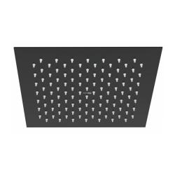 Верхний душ WasserKRAFT Abens, потолочный/настенный монтаж, квадратный, с 1 режимом, размер 250х250 мм, нержавеющая сталь, цвет: черный матовый, для душа/ванной, душевой
