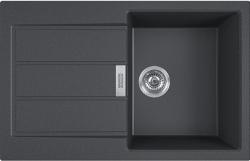 Мойка кухонная Franke SIRIUS 2.0 S2D 611-78, 78х50 см, врезная, тектонит (Tectonite®), прямоугольная, цвет оникс, без отверстия под смеситель, с крылом, оборачиваемая