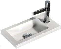 Раковина BelBagno Pietra Mini 40, 40х22х9,5 см, полувстраиваемая, прямоугольная, цвет белый, из искусственного мрамора, с отверстием под смеситель, без слив-перелива, умывальник