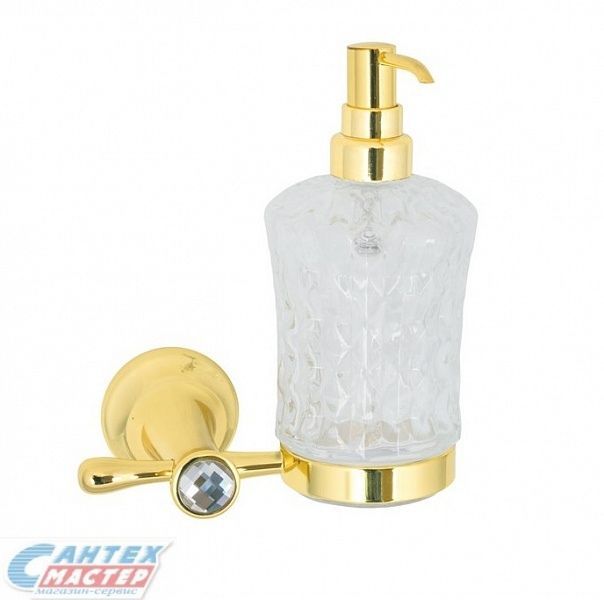Дозатор для жидкого мыла Boheme Chiaro настенный золото 10515