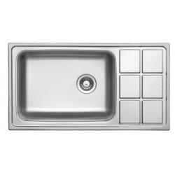 Мойка 500х915 см TopZero серия LOTUS, с крылом с права, врезная, из нержавеющей стали, полированная, прямоугольная, отверстие под смеситель, слив-перелив, для кухни Мойка 500х915 см TopZero серия LOTUS, с крылом с права, врезная, из нержавеющей стали, полированная, прямоугольная, отверстие под смеситель, слив-перелив, для кухни