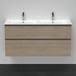 Тумба под раковину Duravit D-Neo, 128х46,2х62,5 см, подвесная, 2 выдвижных ящика, ДСП, цвет: дуб терра, шкафчик навесной, прямоугольная, правая/левая, в ванную комнату