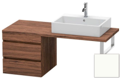 Тумба/шкафчик для консоли/столешницы Duravit DuraStyle под раковину 50х54,8х51,2 см, подвесная, ДСП, цвет: орех темный/белый матовый, 2 выдвижных ящика, прямоугольная