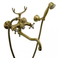 Смеситель для ванны/душа Migliore Lady, настенный, двухвентильный, поворотный, длина 245 мм, керамический, латунь, цвет бронза
