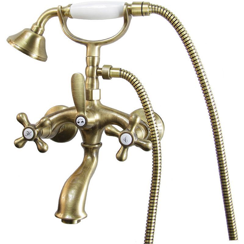 Смеситель для ванны/душа Webert Armony двухвентильный, настенный, излив 145 мм, неповоротный, латунь, цвет бронза