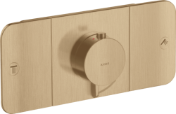 Смеситель для душа Axor One, термостатический, скрытого монтажа, 2 потребитель, настенный, без излива/шланга/лейки, прямоугольный, латунный, цвет шлифованная бронза, с термостатом