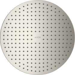 Верхний душ AXOR ShowerSolutions 300 2jet, потолочный/скрытый монтаж, круглый, с 2 режимами, размер 30 см, металлический, цвет: под сталь, для душа/ванной