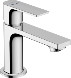Смеситель для раковины Hansgrohe Rebris E 80, для холодной воды, однорычажный, фиксированный излив, длина излива 12,1 см, керамический, латунь, цвет хром, без сливного набора