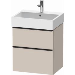 Тумба под раковину Duravit D-Neo, 68,4х44,2х62,5 см, подвесная, 2 выдвижных ящика, ДСП, цвет: серо-коричневый, шкафчик навесной, прямоугольная, правая/левая, в ванную комнату