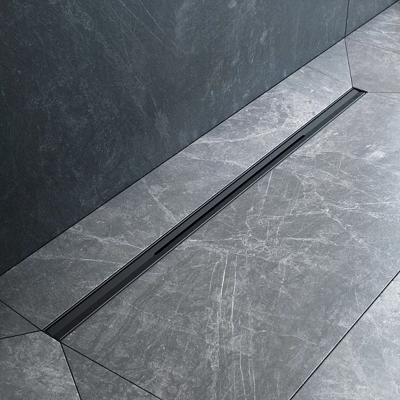 Душевой трап (лоток) AM.PM MasterFlow Slim 800 мм комбинированный затвор с черной матовой решеткой, цвет черный, выходная труба 40/50 мм, линейный