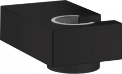 Держатель для душевой лейки Hansgrohe Porter E, настенный, латунный, прямоугольный, для душа/ванной/душевой кабины, цвет матовый черный, на стенку