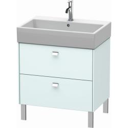 Тумба под раковину Duravit Brioso, 68,4х45,9х57 см, напольная, цвет: светло-голубой/хром, 2 выдвижных ящика, ДСП, прямоугольная, левая/правая, в ванную комнату