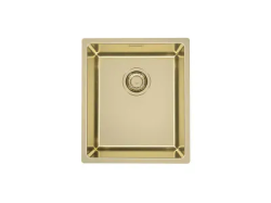 Мойка кухонная ALVEUS KOMBINO 20 MONARCH GOLD SAT-90 U 50х40х19,5 см, слив 90, врезная под столешницу, нержавеющая сталь с PVD покрытием, прямоугольная, цвет золото, без отверстия под смеситель