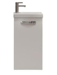 Тумба под раковину Velvex Compo 400-1-0, 385х215х693 мм подвесная, цвет белый матовый, 1 распашная дверца, подходит раковина COMO 40 Cersanit, универсальная, в ванную комнату