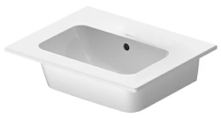 Раковина DURAVIT ME by Starck, WonderGliss 83х49х18 см, подвесная, прямоугольная, санфарфор, цвет белый, без отверстия под смеситель, антигрязевое покрытие, слив/перелив