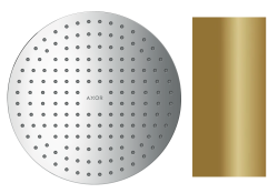 Верхний душ AXOR ShowerSolutions 250 2je, потолочный/скрытый монтаж, круглый, с 2 режимами, размер 25 см, металлический, цвет: полированная бронза, для душа/ванной