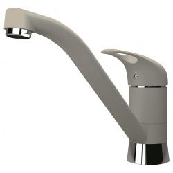 Смеситель для кухни Florentina Гамма, однорычажный, поворотный, керамический, с низким изливом, высота излива 15 см, латунь, цвет грей