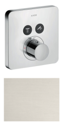 Смеситель для душа Axor ShowerSelect softsquare, термостатический, скрытого монтажа, 2 потребителя, настенный, без излива/шланга/лейки, квадратный, латунный, цвет под сталь, с термостатом