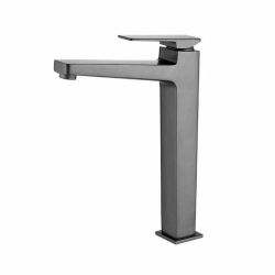 Смеситель для раковины/умывальника Accoona, однорычажный, неповоротный, керамический, высокий, длина излива 181 мм, латунь, цвет графит