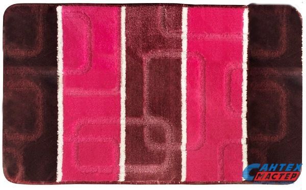 Коврик для ванны АкваЛиния 45х75 полипропилен розовый квадраты Twist