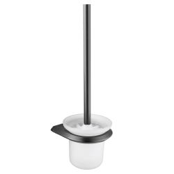 Ершик для унитаза ABBER Nord настенный, материал: нержавеющая сталь/стекло/пластик, для туалета/унитаза, ванную комнату/туалет, цвет матовое стекло/никель AA1532NG