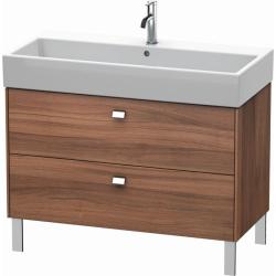 Тумба под раковину Duravit Brioso, 98,4х45,9х57 см, напольная, цвет: орех матовый/хром, 2 выдвижных ящика, ДСП, прямоугольная, левая/правая, в ванную комнату